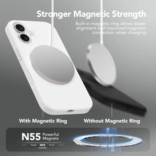 Vista 1638 de GONEZ Funda magnética para iPhone 14, compatible con Magsafe, con protector de pantalla + protector de cámara, forro de microfibra antiarañazos