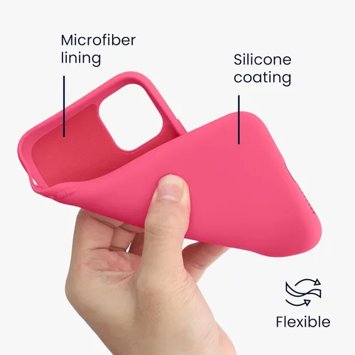 Vista 3 de kwmobile Funda compatible con Apple iPhone 11 - Funda protectora de silicona TPU suave y delgada - Rosa impresionante