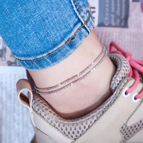 Vista 4 de LANDOOK Tobilleras para mujer, chapadas en oro de 14 quilates, cadena de serpiente para mujer, tobilleras lindas para la playa