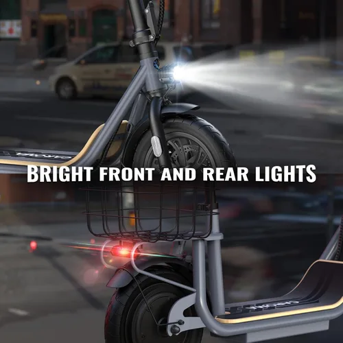 Vista 55 de Caroma Electric Scooter with Seat, Max 30 Miles Range&20MPH Speed, Peak 800/1200W Motor, Foldable Electric Scooter for Adults and Teens, Commuter E