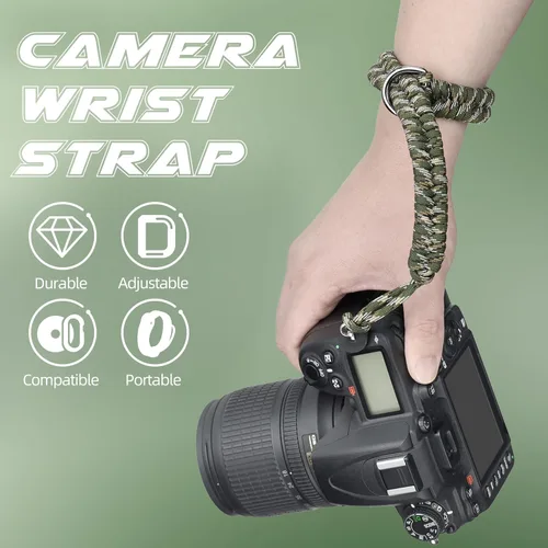 Vista 2 de SUNYA Correa de muñeca para cámara con paracord para fotógrafos, correa de mano compatible con cámaras réflex digital o sin espejo