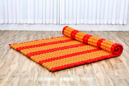 Vista 778 de Leewadee colchón tailandés enrollable para cama de invitados, tapete de yoga, para masaje tailandés, ecológico, orgánico y natural.