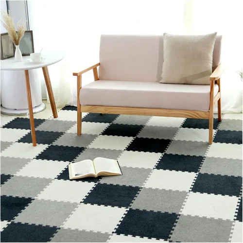Vista 16 de Tapete cuadrado de 12 x 12 pulgadas, 12 unidades, antideslizante, lavable, esponjoso, suave, de espuma de rompecabezas, alfombras de escalada