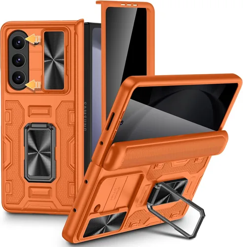 Vista 21 de VEGO Funda para Galaxy Z Fold 4 con Cubierta de Cámara Deslizante y Protección de Bisagra Funda con Protector de Pantalla Soporte Magnético de 360°