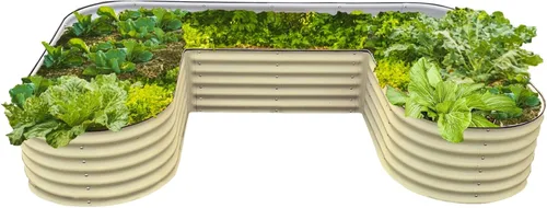 Vista 5 de Vego garden Cama de jardín elevada en forma de U de 17 pulgadas de alto para verduras, flores, maceta de suelo, tamaño jumbo