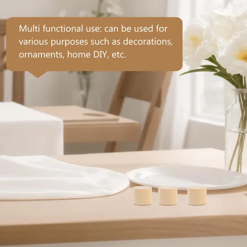 Vista 7 de Bloques cilíndricos de madera sin terminar para manualidades, bloques de manualidades naturales para proyectos de arte y manualidades, bloques lisos