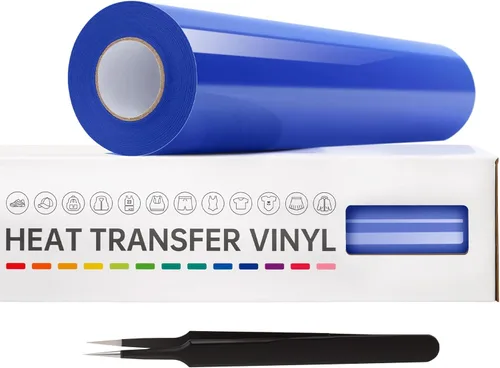Vista 17 de VinylRus Vinilo de transferencia de calor, rollo de vinilo para planchar, 12 pulgadas x 20 pies, color azul cielo para camisas, vinilo HTV