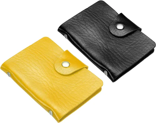 PATIKIL Portatarjetas de crédito, paquete de cartera delgada de cuero para tarjetas de visita, organizador de almacenamiento protector con ranuras