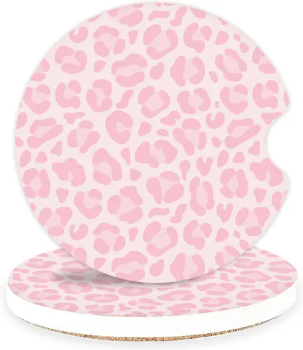 Vista 28 de Posavasos absorbentes para automóvil, paquete de 2 unidades para portavasos (beige)