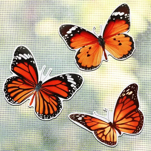 Vista 9 de 6 imanes de mariposa para puerta, imanes flexibles de doble cara, protectores decorativos para puertas corredizas que evitan que personas y mascotas