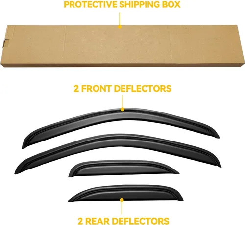Vista 222 de Visera de ventana para Jeep Cherokee 1984-2001 (Excluye Modelo Limited), Protectores Guards Shields de lluvia de canal exterior, Deflector