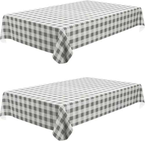 Vista 41 de misaya Mantel cuadrado de vinilo impermeable, mantel con parte trasera de franela de búfalo, mantel de plástico lavable para cena, cocina