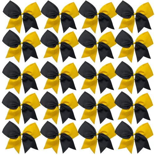 Vista 21 de Hipcheer 20 lazos negros grandes de 8 pulgadas para niñas, cinta de grogrén hecha a mano, accesorios para el cabello para adolescentes, niñas