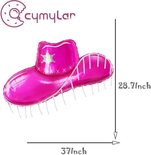 Vista 2 de Sombrero de vaquera y botas de aluminio para mujer, globos de vaquera occidental, decoración de fiesta de cumpleaños, decoración de fiesta