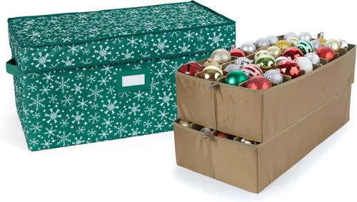 Vista 11 de Covermates Keepsakes – Caja de almacenamiento ajustable de 72 piezas – Capacidad para adornos de 4 pulgadas – Resistente – Asas – apilables