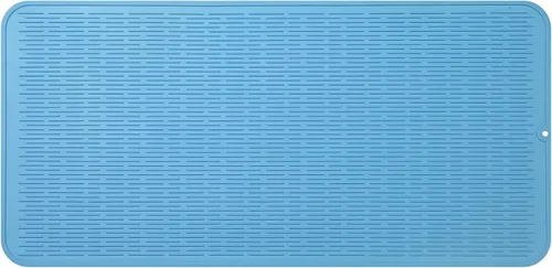 Vista 39 de MicoYang Tapete de silicona para secado de platos para múltiples usos, fácil de limpiar, ecológico, resistente al calor, tapete de silicona