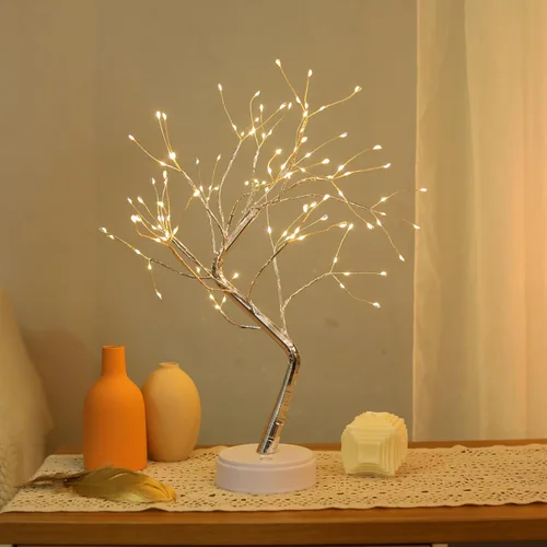 Meonua Luces de árbol bonsái para decoración de Pascua, lámpara de árbol de luciérnaga de 20 pulgadas con 108 luces LED, alimentadas por