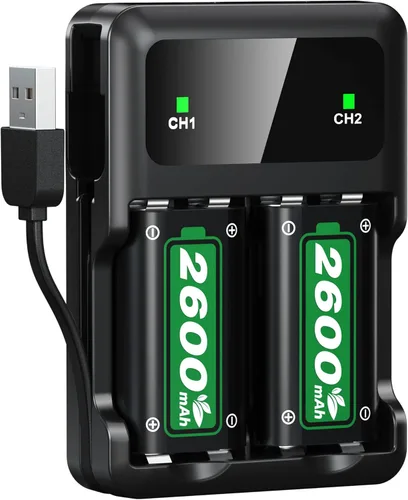 SWANPOW Paquete de baterías de control de Xbox de 2 x 2600 mAh de carga rápida con cargador para Xbox OneXbox Series XXbox Series SXbox One XS,