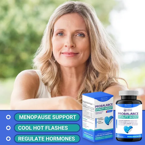 Vista 5 de Ruolai ProBalance Probiotics for Women 68B CFU – Menopausia, hinchazón y vientre – Cúrcuma y Moringa – Salud digestiva y articular – 60 cápsulas