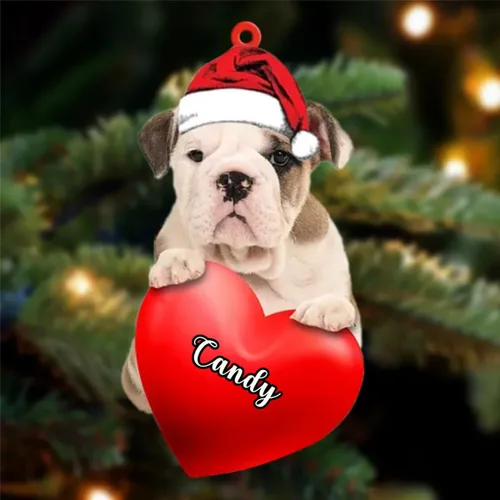 Vista 103 de Amantes de los perros de Navidad, corazón de perro de Navidad disponible para muchos perros Malamute de Alaska, adorno de Navidad, adorno
