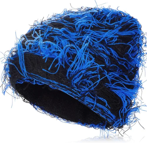 Vista 25 de Chuarry Distressed Knitted Beanie Fuzzy Winter Hat Albaricoque surtido