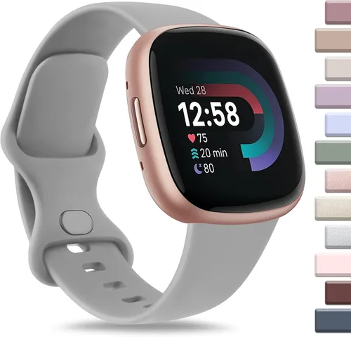 Vista 18 de AK Correa deportiva compatible con Fitbit Sense 2, Versa 4, Versa 3, correas clásicas de silicona suave para reloj inteligente, para mujeres