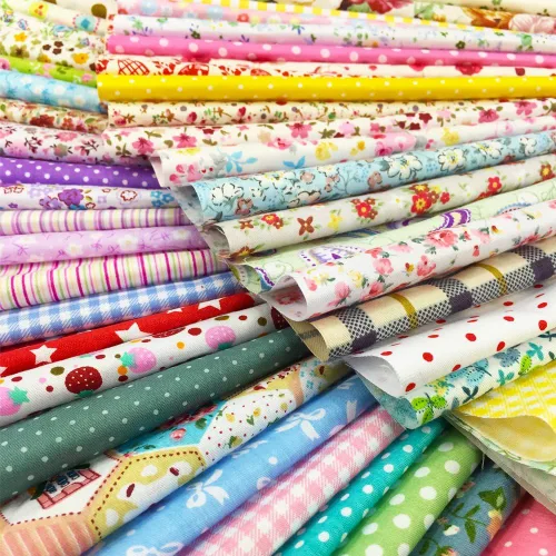 Vista 6 de Flic-Flac Conjunto de cuadrados de tela de retales de algodón para manualidades, colección de recortes, confección de acolchados, con diseño