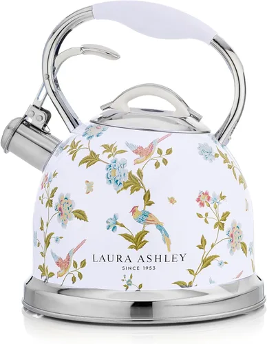 Vista 9 de Laura Ashley Hervidor China Rose para Estufa con Silbato - Hervidor de Acero Inoxidable de 2.5L de Hervido Rápido para Estufa - Hervidor de Camping