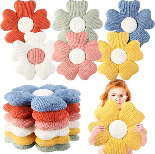 Vista 9 de Drydiet 6 Piezas Almohadas con Forma de Flor Margaritas Almohadas de Piso Cojines de Asiento con Forma de Flor de 15 Pulgadas para Leer Sofá Sillón