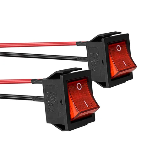 Vista 7 de QTEATAK KCD4 2Pcs DC 12V-24V 30A DPST interruptor basculante precableado de 4 pines y 2 posiciones ON/Off para barco con luz LED verde