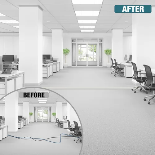 Vista 2 de Cubierta para cable de piso, protector de cable, 0.63 pulgadas de ancho x 0.31 pulgadas de alto, cubierta de alambre para cables de extensión