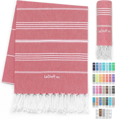 Vista 12 de LeStoff Toalla de playa turca 100% algodón orgánico prelavada de 38 x 71 pulgadas, suave, altamente absorbente, de secado rápido, playa, piscina