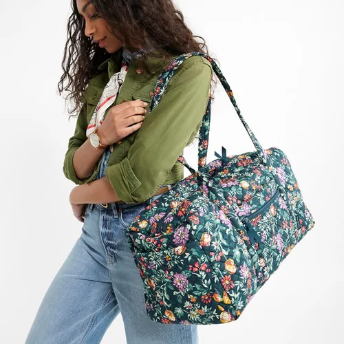 Vista 10 de Vera Bradley Bolsa de viaje mediana de algodón para mujer