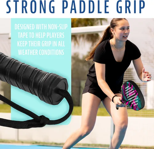 Vista 7 de Franklin Sports - Axel Padel Set - 2 Fiberglass Padel Rackets with Foam Core, Balls, & Carrying Case and Replacement Balls