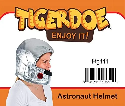 Vista 5 de Tigerdoe Casco de astronauta - Casco espacial - Casco metálico suave de astronauta - Disfraces de astronauta de la NASA - Fiesta espacial, Casco