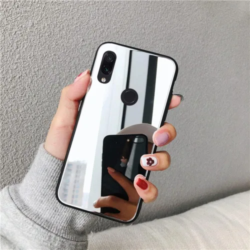 Vista 2 de Funda de espejo chapado para Redmi 6A 7A 8 9 9A 9C 9T NFC cubierta de TPU suave Note 9S 10 10s 9 8T 6 8 7 Pro Mi A1 A2 8 Lite 9 9T, plateado