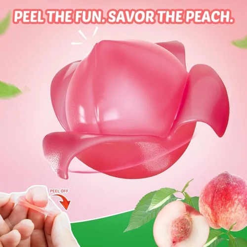 Vista 4 de AMOS Peelerz - Paquete variado de gomitas pelables, 3.00 oz cada uno (total de 11.99 oz), mango, uva, plátano, sabores de melocotón, gomitas suaves