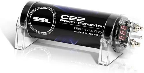 Sound Storm Laboratories Condensador de audio para automóvil C22 - 2 faradios, almacenamiento de energía, mejora los graves del estéreo, para