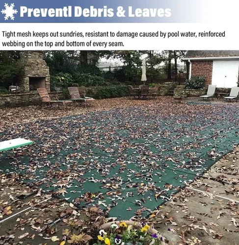 Vista 7 de Cubierta de seguridad de malla azul para piscina redonda de 33 pies/30/28/26/24/22/18/15/14/12/10/9 pies, cubiertas protectoras de piscina