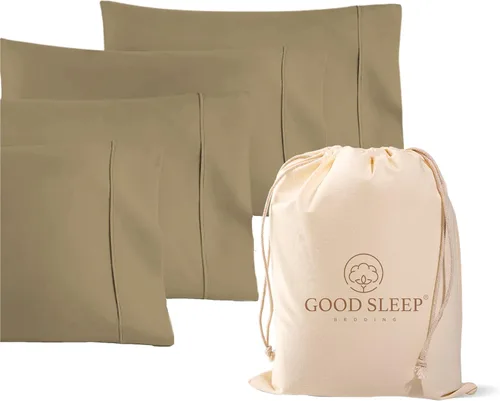 Vista 21 de Juego de 2 fundas para almohadas de 1000 hilos tamaño Standard en color negro, 100% de algodón egipcio con algodón de fibra larga y tejido satén