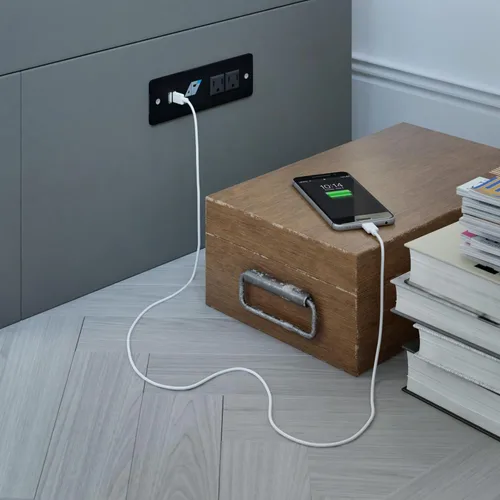 Vista 6 de AFI, Hamilton Murphy - Cómoda de cama individual XL con colchón de 6 pulgadas, cajón de almacenamiento y cargador USB integrado, color gris
