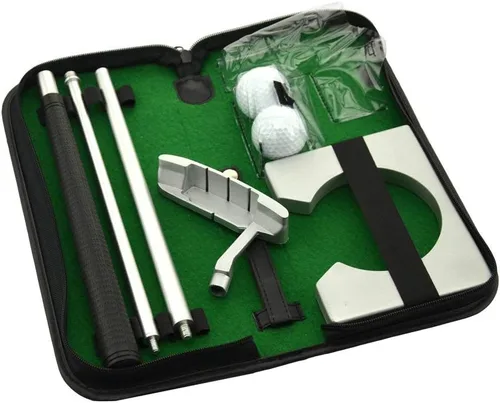 Vista 2 de Neon Executive Gift - Kit de Putter de Golf Portátil con Pelota y Copa-Hoyo para Práctica de Golf Interior de Viaje