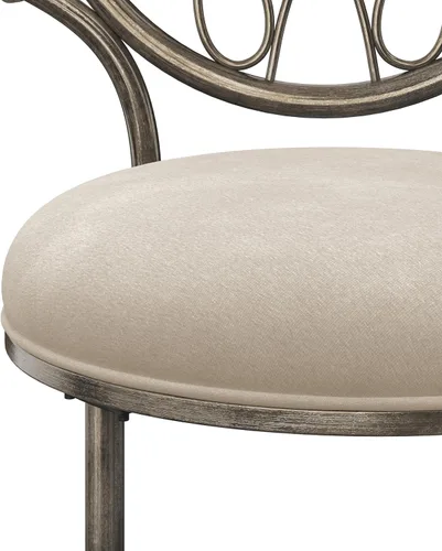 Vista 7 de Hillsdale, O'Malley Taburete de tocador de metal con diseño de espiral, latón antiguo