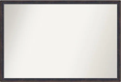 Vista 74 de Amanti Art Espejo de baño de bronce para sobre el fregadero, 25 x 26 pulgadas, espejo rectangular de bronce oscuro, marco de madera tradicional