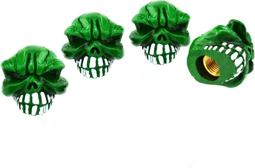 Vista 10 de Lunsom Tapones de vástago de válvula de rueda de cráneo, tapa de llanta de polvo, tapas de vástago en forma de hueso, accesorios de presión