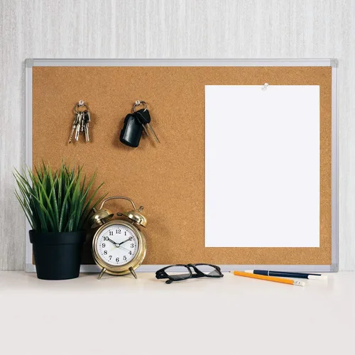 Vista 2 de Board2by Paquete de 2 tableros de anuncios de corcho de 20 x 30 pulgadas, tablero de corcho con marco de aluminio plateado, tablero de oficina