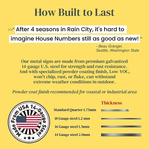 Vista 8 de Números de casa para exteriores, números de dirección de metal personalizados para casa, letrero de dirección personalizado vertical horizontal