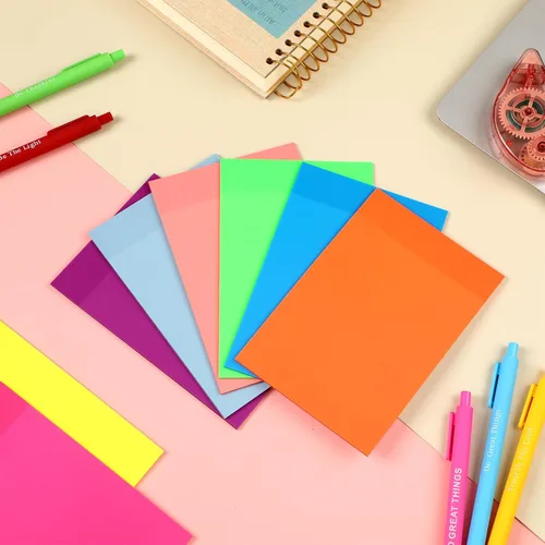 Vista 5 de Yinder Notas adhesivas transparentes de 4 x 6 pulgadas, notas adhesivas translúcidas, impermeable, transparente, autobloc de notas transparente