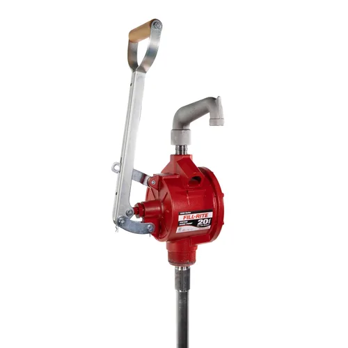 Vista 8 de Fill-Rite FR152 bomba de mano de pistón con manguera y boquilla, color rojo