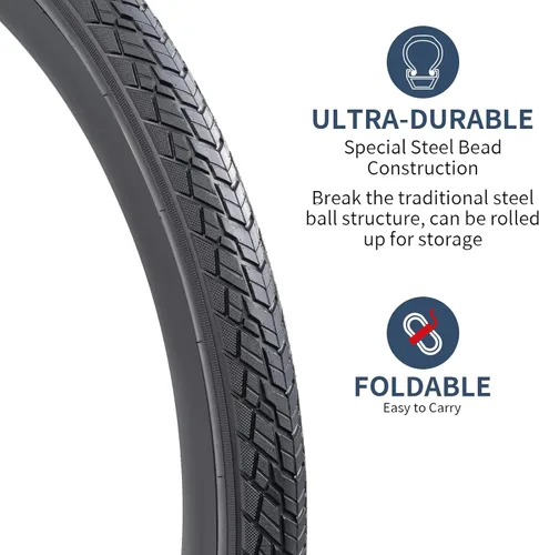 Vista 3 de YUNSCM 2 neumáticos de bicicleta 700C 700 x 32C/32-622 compatibles con neumáticos de bicicleta de carretera 700 x 30 C 700 x 32C 700 x 33C 700 x 34C